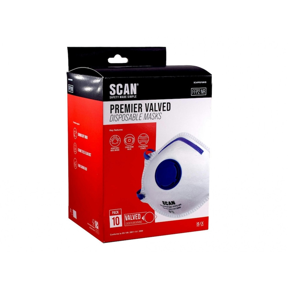image 1 of Scan Moulded Valved Disposable Mask - Multi Colour - Box of 10
