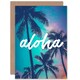 image 1 of Aloha Hawaii Palm Trees Travel Goodbye Card
