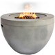 image 1 of MDA Designs TABITI Light Grey Gas Fire Pit for Garden & Patio Luxurious Eco-Stone Finish Outdoor Heater