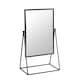 image 1 of Harbour Housewares 22 x 39cm Rectangle Makeup Mirror - Black - Dressing Table Mirror Bathroom Mirror Vanity Mirror Tabletop Mirror | Black | Black | 39 x 22 x 15 CM | 1