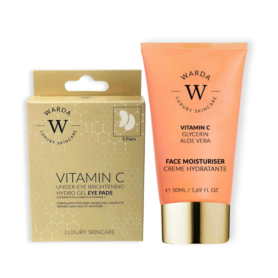 image 1 of Warda - VITAMIN C UNDER-EYE BRIGHTENING HYDRO GEL x 3 + SKIN GLOW BOOST VITAMIN C MOISTURISER 50ml