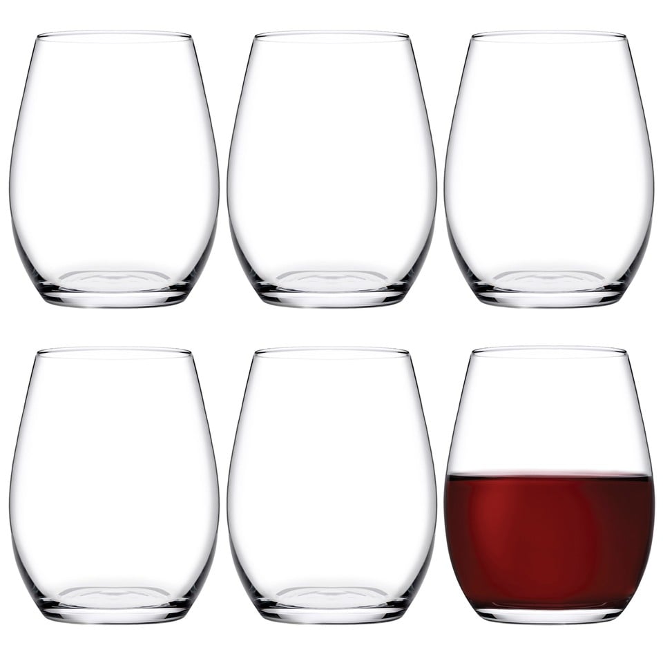 image 1 of Amber Drinking Glasses Tumblers Whiskey Water Juice 440ml | Clear | Clear | Set of 6