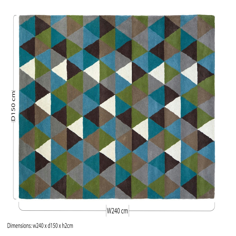 image 1 of Interiors by Premier Multicoloured Large Geometric Rug, Hand Tufted Cotton Wool Blend Area Rug, Colourful Patterned Rug Multi