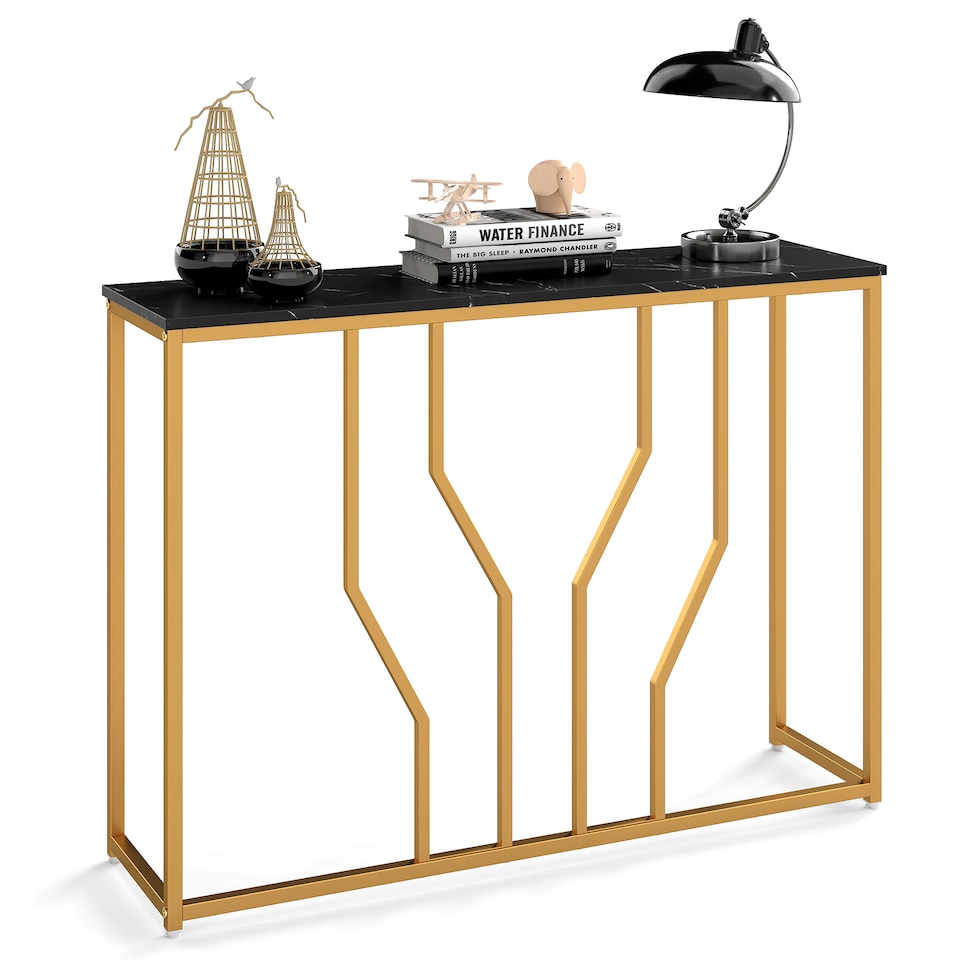 image 1 of COSTWAY Console Table 110 cm Modern Entryway Table Black