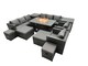 image 2 of Fimous Rattan Garden Furniture Firepit Dining Set 12 Seater Lounge Sofa Table Set with 2 side table 2 big Footstool