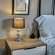 image 1 of ValueLights Modern Decorative Chrome And Mosaic Crackle Glass Table Lamp With Black Shade