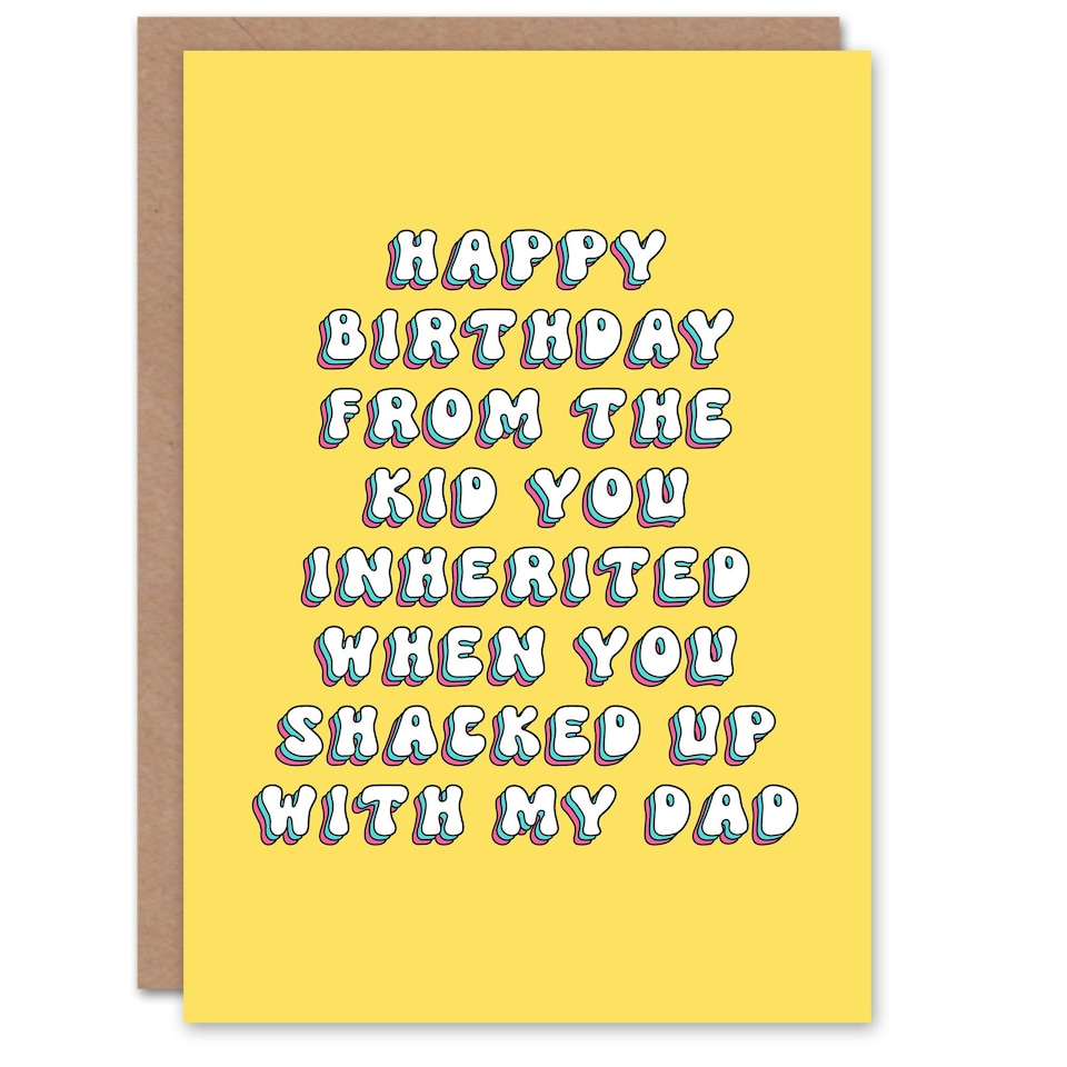 image 1 of Kid You Inherited Shacked Up Fun Joke Stepdad Funny Birthday Card
