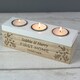 image 1 of Personalised Floral Triple Tea Light Box Brown