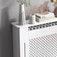 image 8 of HOMCOM Wooden Radiator Cover Heating Cabinet Modern Home Furniture Grill Style  White Painted (Small)