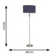 image 3 of ValueLights Maggie Chrome Candlestick Floor Lamp Navy Shade | Blue