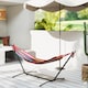 image 7 of Outsunny 298 x 117cm Hammock with Metal Stand Carrying Bag 120kg Multicolour | Multi | Multicolour stripe | L