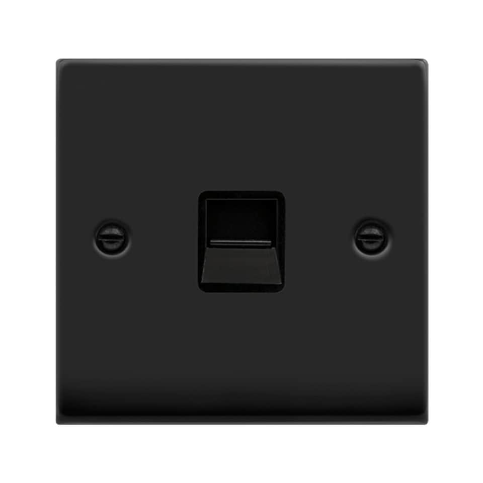image 1 of SE HOME Matt Black Master Telephone Single Socket | Black | Matt Black