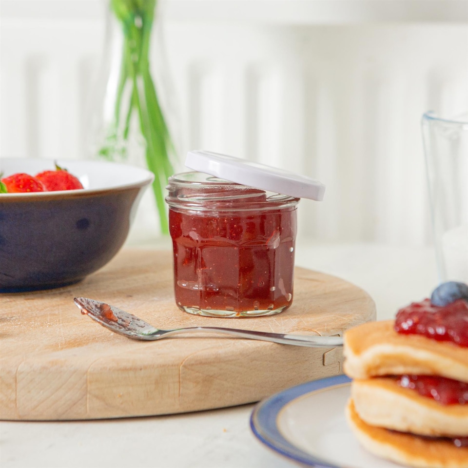 image 1 of Argon Tableware Glass Jam Jars with Lids - 150ml - Pack of 6