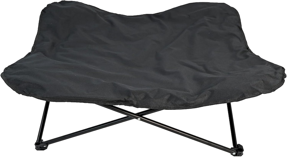 image 1 of Actiaspet Elevated Dog Bed with Steel Frame and Poly-Cotton Padding, Indoor Outdoor Pet Cot Black (L)