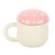 image 1 of Pink & White Mushroom Mug With Lid Cream