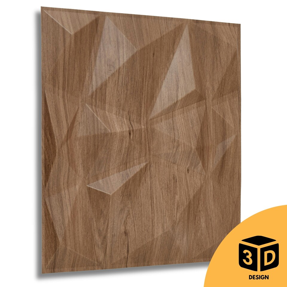 image 1 of NOVECRAFTO Geometric Diamond 3D Wall Panels – 6 Sheets Covering 1.5 sqm (16.15 sqft) – Matte PVC Cladding Panels 50x50cm Diamond Design | Black