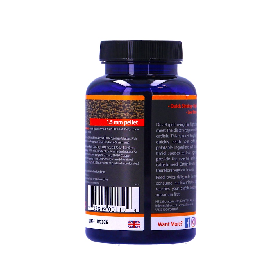 image 1 of NT Labs Catfish Pellets 150g - Nutrient-Rich Fish Food