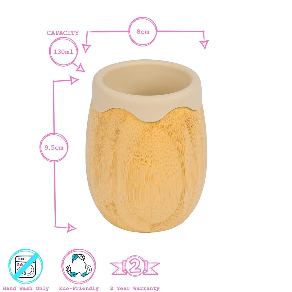 image 1 of Tiny Dining 4pc Fox Bamboo Suction Baby Feeding Set - Beige