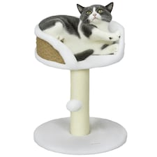 PawHut Cat Tree with Scratching Post for Small Indoor Cats, White