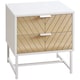 image 1 of HOMCOM Bedside Table End Table with 2 Drawers for Bedroom, White and Oak