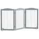 image 1 of PawHut Foldable Dog Gate, Freestanding Pet Gate with Two Support Feet - Grey