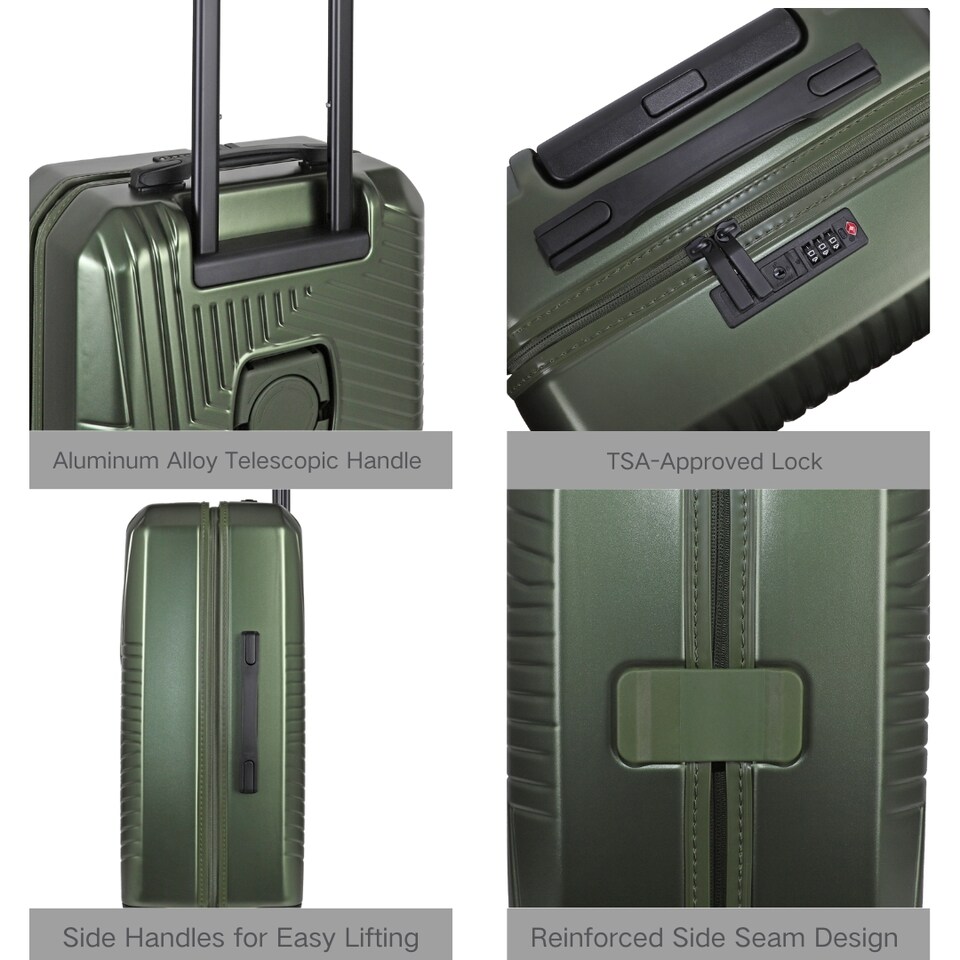 image 1 of Large Suitcase 28’ Inch Hard Shell Checked Luggage - Lightweight, Durable with Built-in Cupholder, TSA Lock, Dual Spinner Wheels
