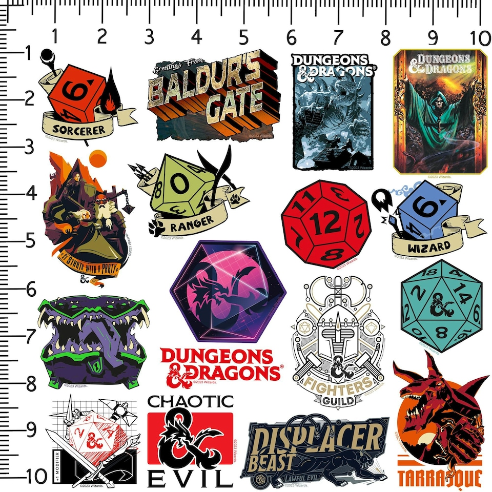 image 1 of Dungeons & Dragons Deluxe Stickers (Pack of 50) - Multicoloured - One Size