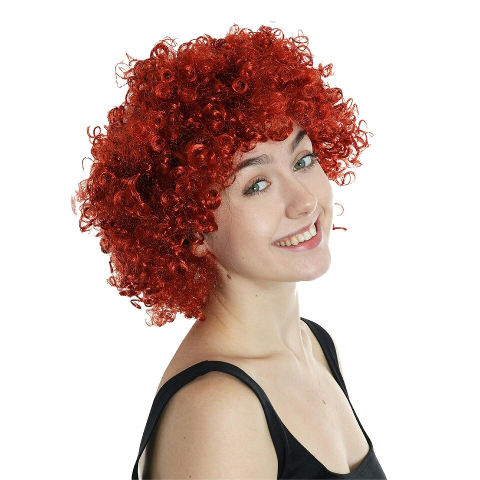 image 1 of Adult Ginger Afro Wig – Bright Curly Fancy Dress Hairpiece | Multi | One Size