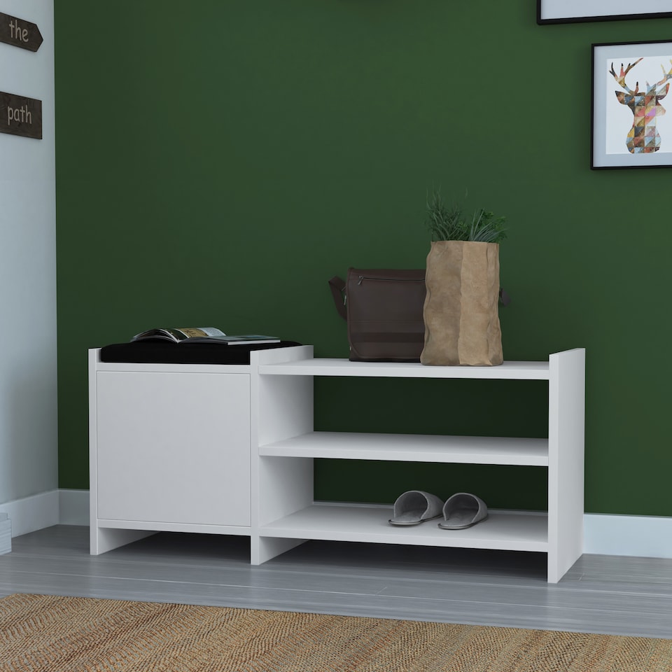 image 1 of Munslow Hallway Storage Unit | White | White | One Size