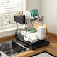 image 5 of Toque Expandable Dish Drainer Rack 2 Tier Cutlery Plate Holder with Drip Tray | Black