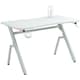 image 1 of HOMCOM Gaming Desk with Hook Cup Holder LED & Cable Management, White