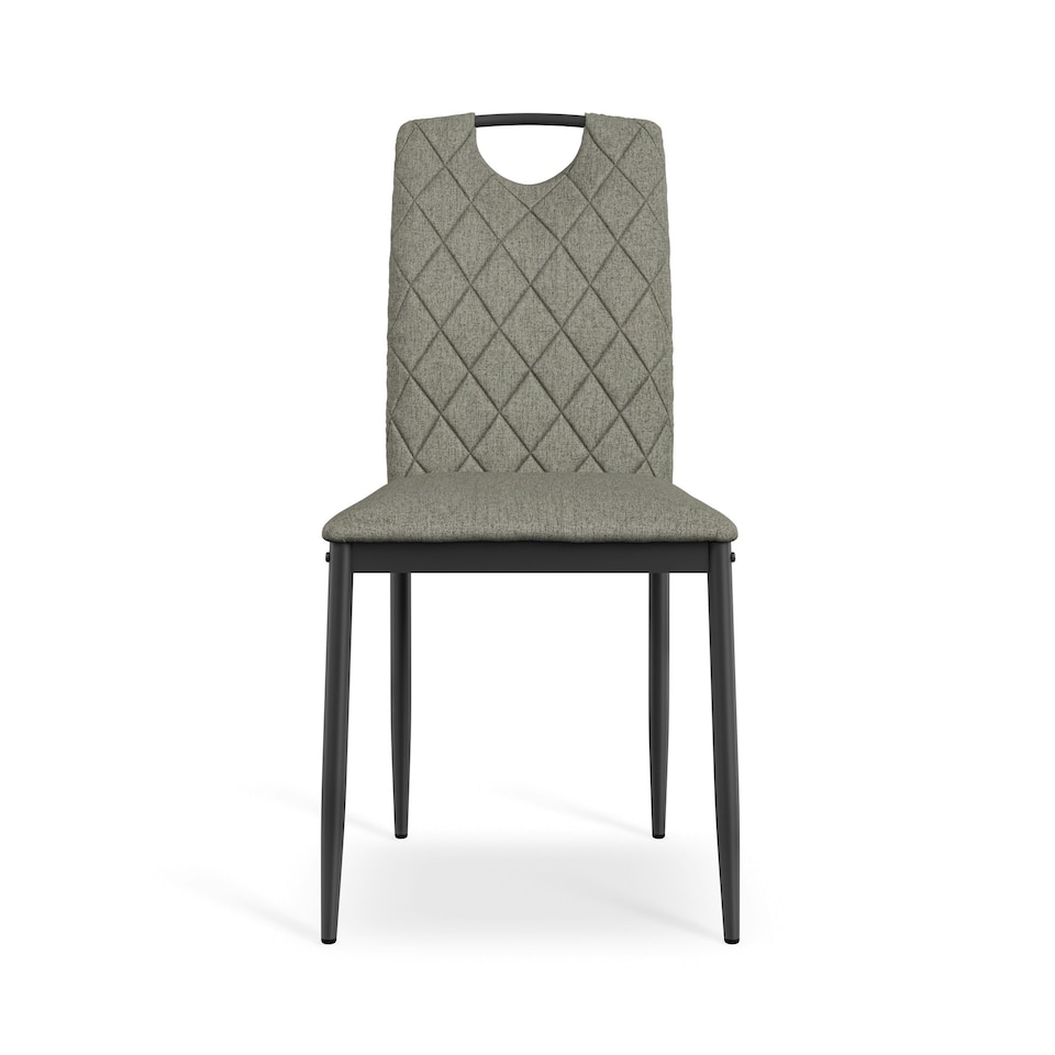 image 1 of Set Of 2 Monza Fabric Dining Chair Modern Padded Seat Metal Legs Kitchen Grey | Grey