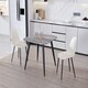 image 1 of Aspen Tapered Legs Square Dining Table and 2 Curve Plastic Seat Chairs with Metal Legs - Grey/Calico/Black - Flat Packed Grey