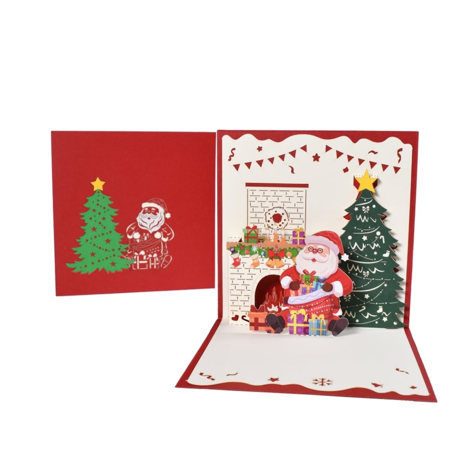 image 1 of Santa’s Cozy Corner 3D Pop Up Christmas Card