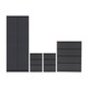 image 1 of Malvern 4 Piece Bedroom Set With 2 Door Double Wardrobe Grey