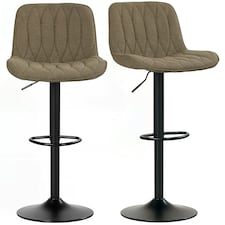 HOMCOM Bar Stools Set of 2, Modern Armless Bar Chairs Brown