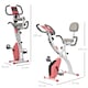image 3 of HOMCOM 3-in-1 Folding Exercise Bike, Foldable Stationary Bike with 8-Level Adjustable Magnetic Resistance, Arm Resistance Band, Pulse Sensor and LCD Monitor, Pink
