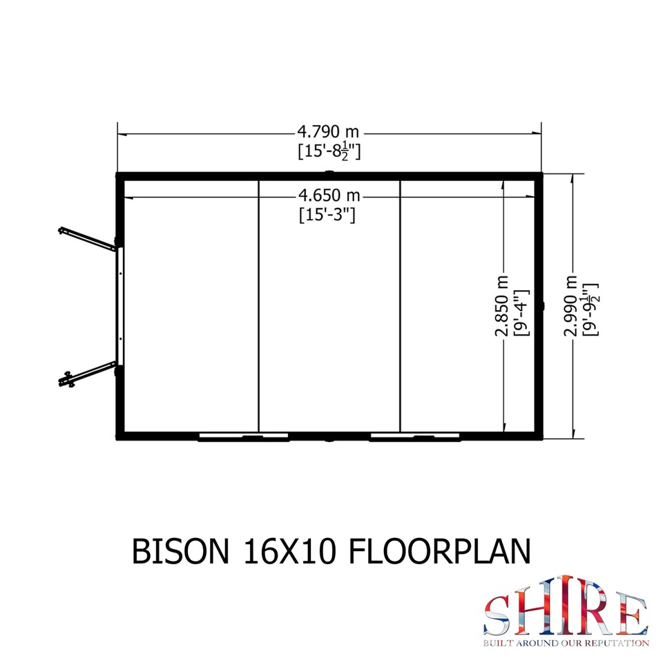 image 1 of Bison 16 x 10 Heavy Duty Shiplap Shed inc Double Door