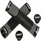 image 1 of AWE AWEGrip Alloy BMX MTB Bike Grey/Black Handlebar Locking Grips + End Caps