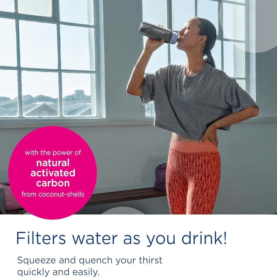 image 1 of BRITA Sports Water Filter Bottle Model Active Dark Green (600ml) incl. 2x MicroDisc Filters