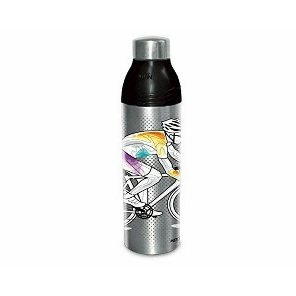 Milton Kool Compact 1000 Insulated Water Bottle - Black/Cyclist Print - One Size
