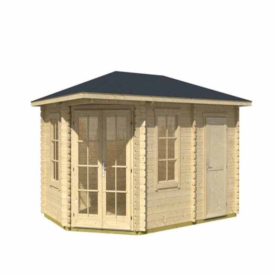image 1 of Aruba 2 A-Log Cabin, Wooden Garden Room, Timber Summerhouse, Home Office, Outdoor Gym by Buttercup Farm. Brown