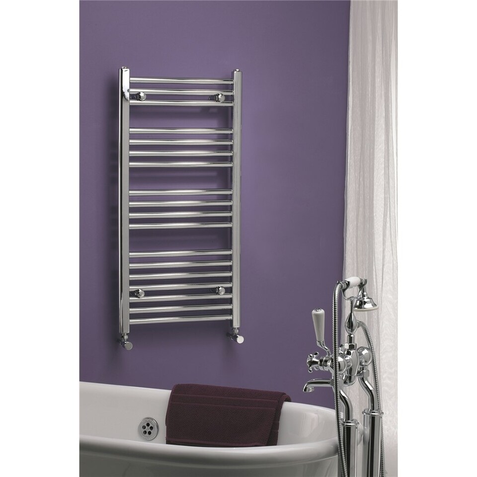 image 1 of 800mm (H) x 300mm (W) - Vertical STRAIGHT- 25mm - Chrome - Bathroom Towel Rail - (Clifton Rail) -(0.8m x 0.3m)