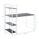 image 7 of HOMCOM Computer Desk Laptop Table w/4-tier Bookshelf  Metal Frame Black, White