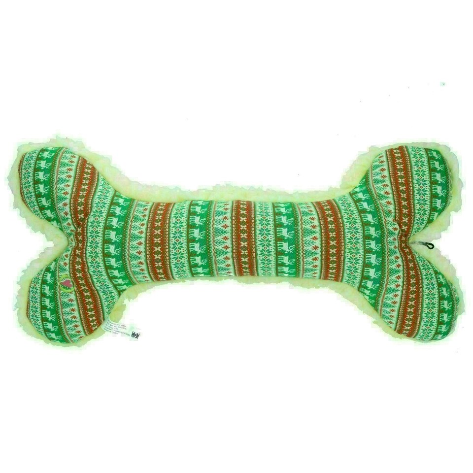 Extra Large Plush Fleecy Bone Super Squeak Christmas Gift Dog Toy 28x60cm 2PK