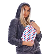 K Collection Dotted 2L Hot Water Bottle And Cover (Pack of 2) | Blue | Blue/White/Multicoloured | One Size | 1