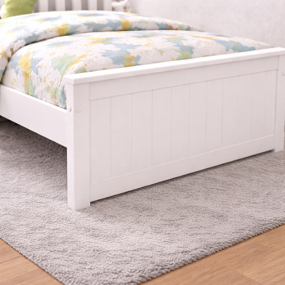 image 1 of Rio White Wooden Kids Bed With Ethan Spring Mattress