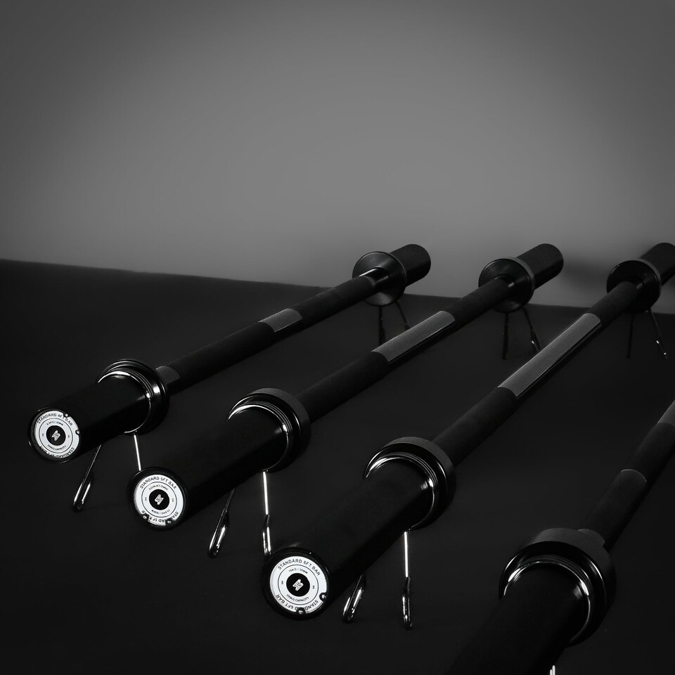 image 1 of GYM SETS GymSets Olympic 2" Barbell | - 7ft Barbell + Clips / Black