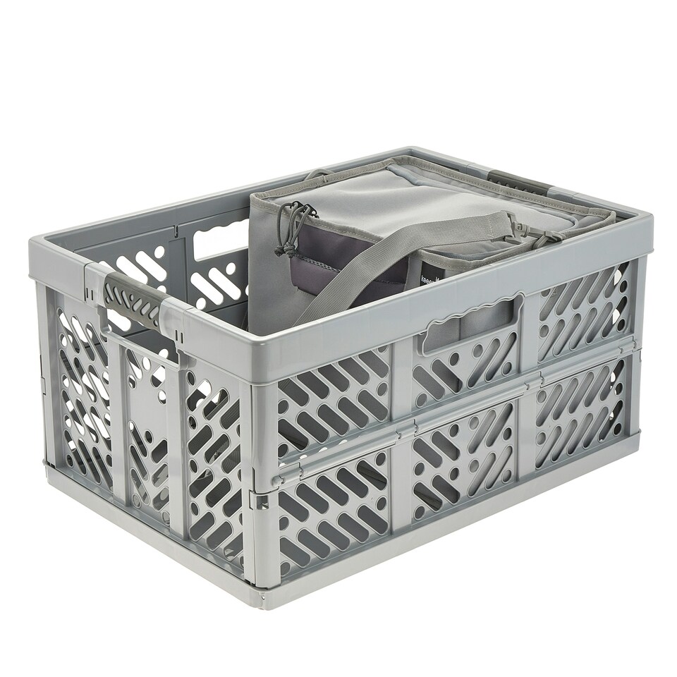 image 1 of Keeeper Foldable Shopping Organiser Bag with Strap 19 Litre - Grey Grey
