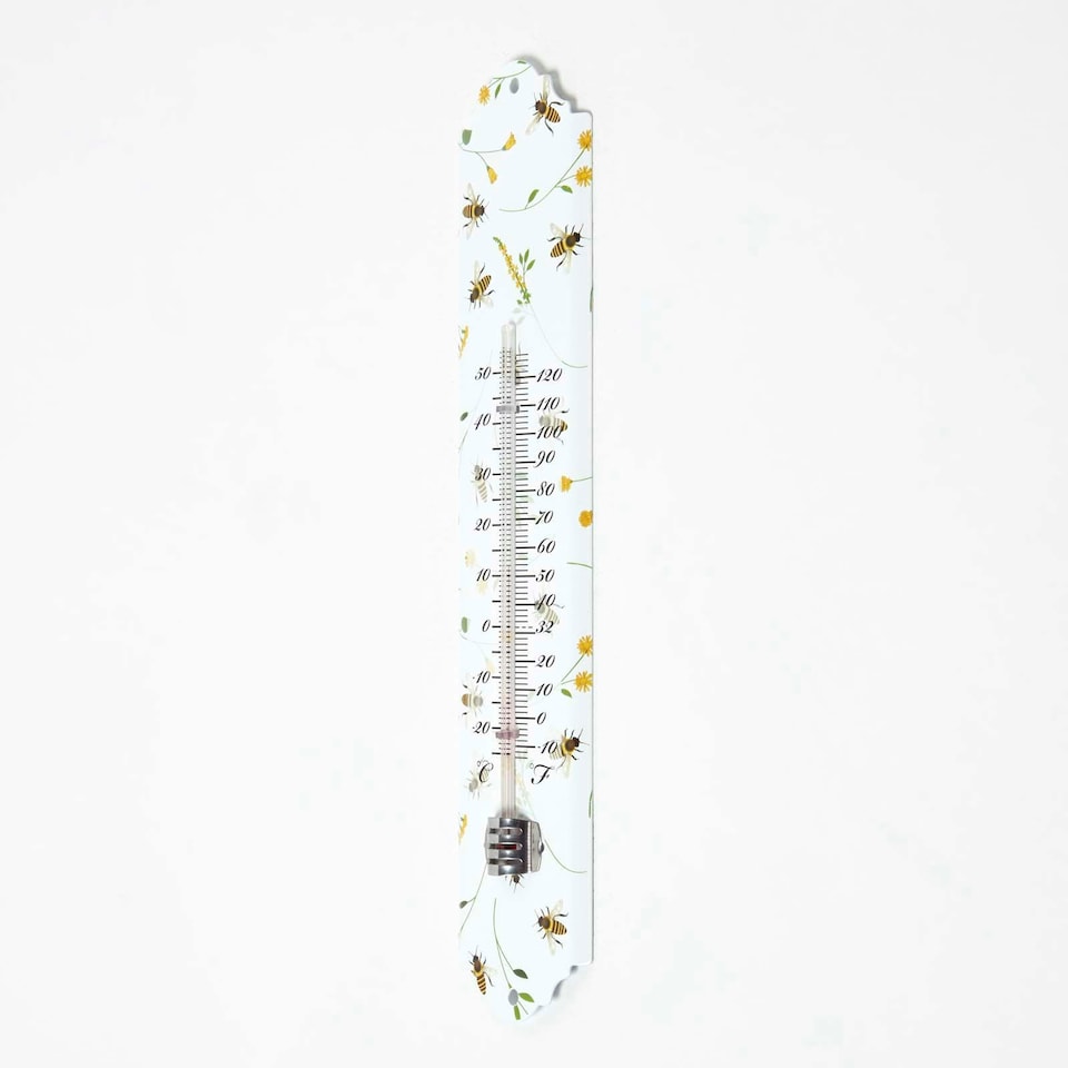 image 1 of Homescapes Outdoor Thermometer with Bee Design